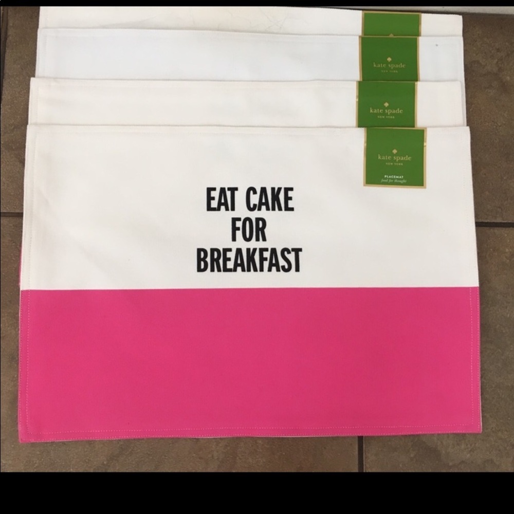 NWT! Kate Spade Eat Cake Set of 4 Placemats